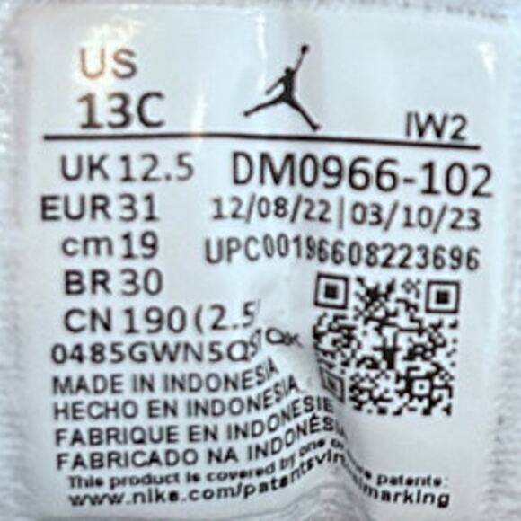 Nike-Air Jordan 3 Retro P-Sneakers-White/Brown-Kids Little Unisex-13C-DM0966-102 - Picture 9 of 9